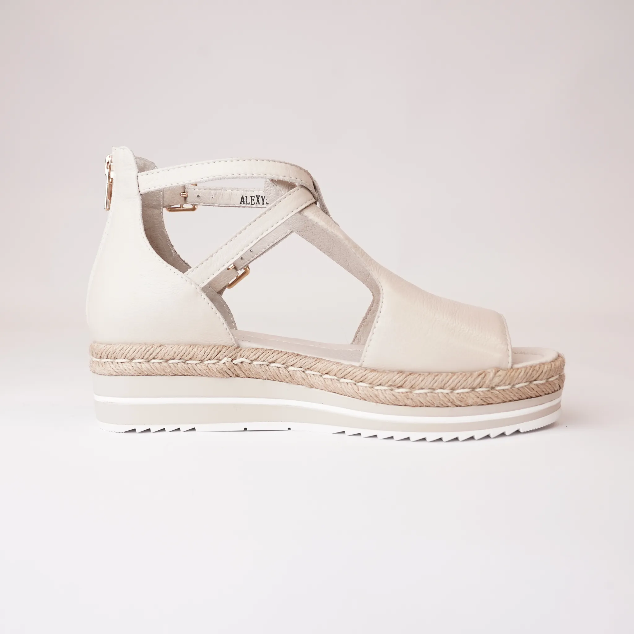 Alexys Vanilla Leather Platform Sandals