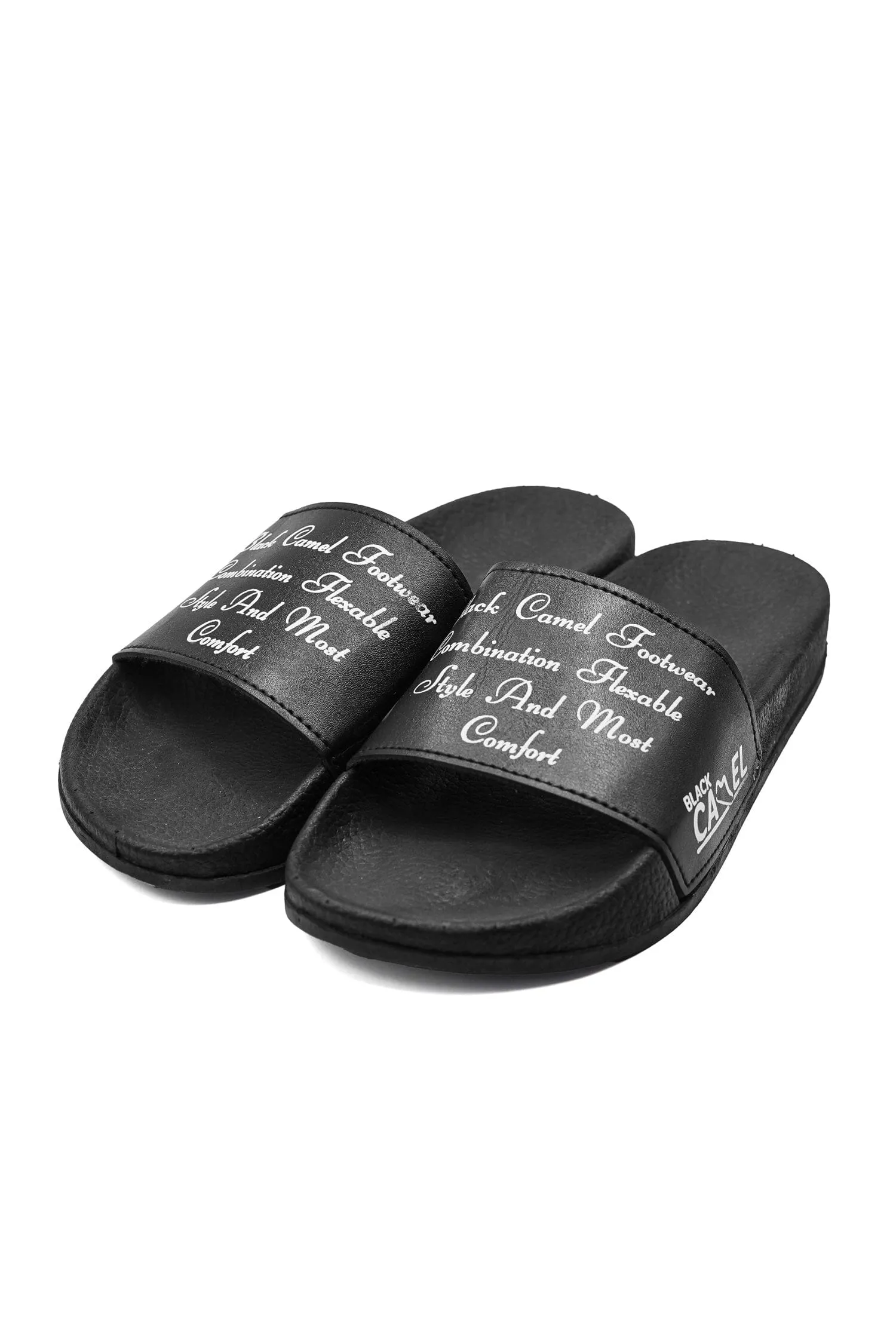 Black Camel Men's Printed Design Slide Slippers