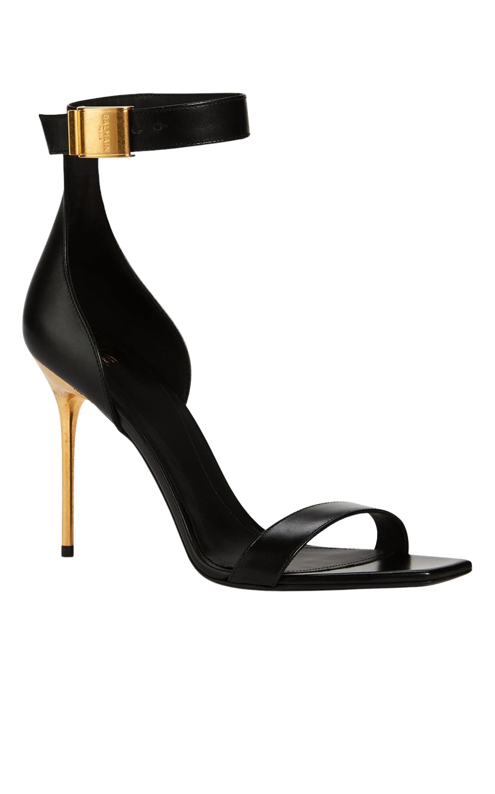 Black Leather Uma Sandals