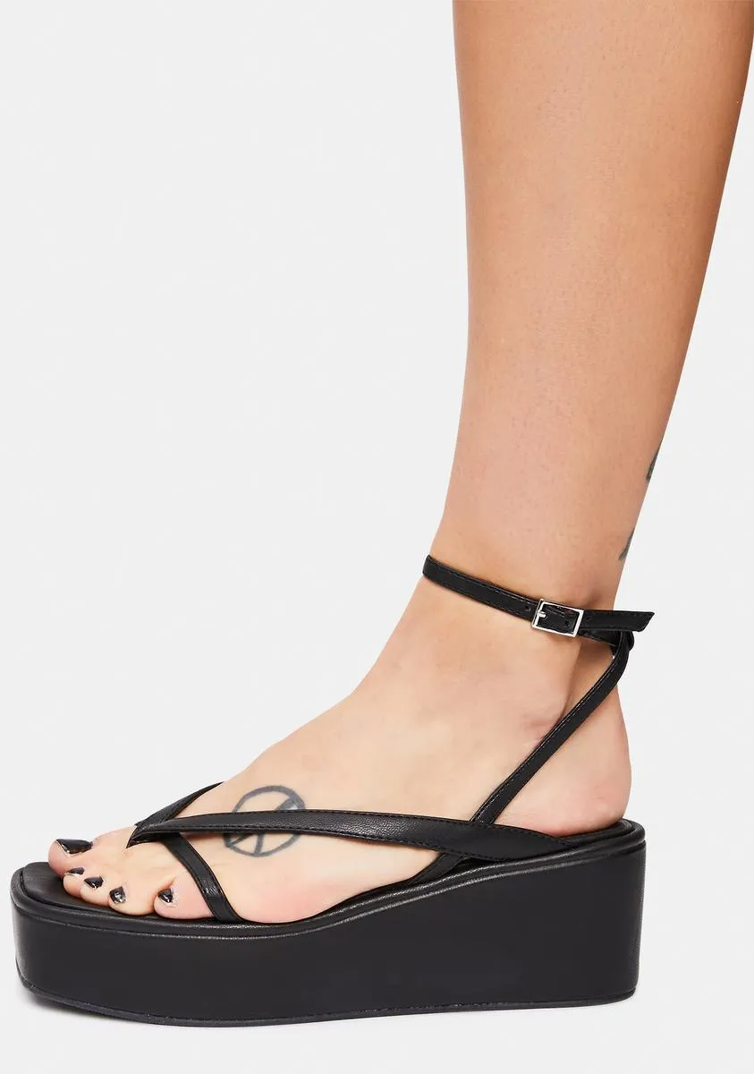 Black Nadeen Platform Sandals