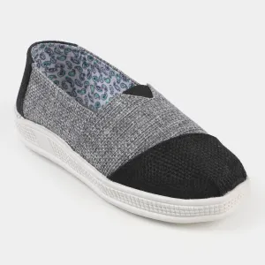 Boys Loafer Flat Shoes GF-1 - Grey/Black