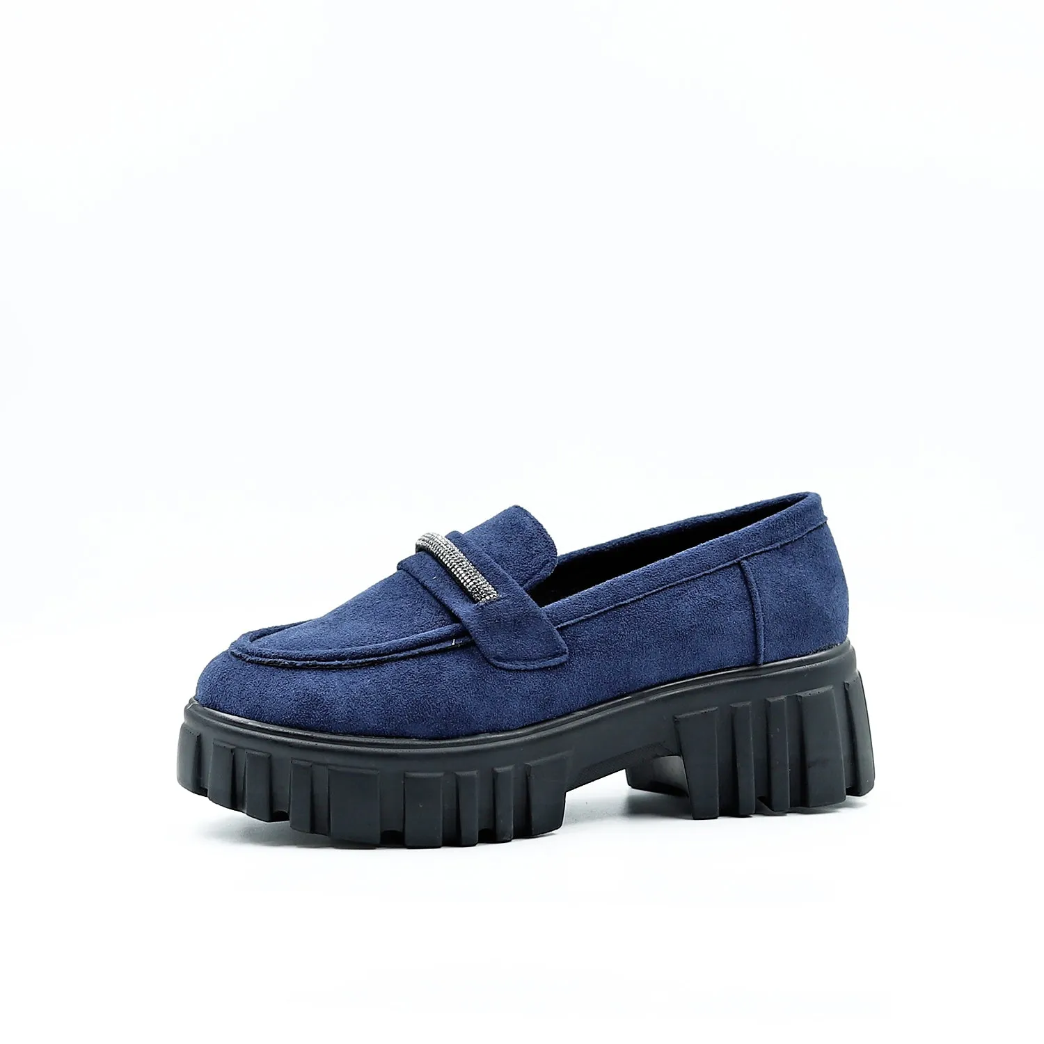 Denim Blue Suede Slip on Loafers