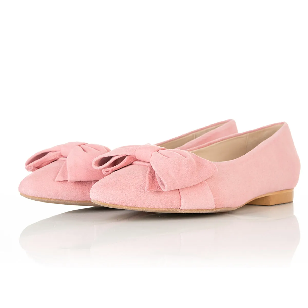 Dionne Extra-Wide Fit Flats - Pink Suede