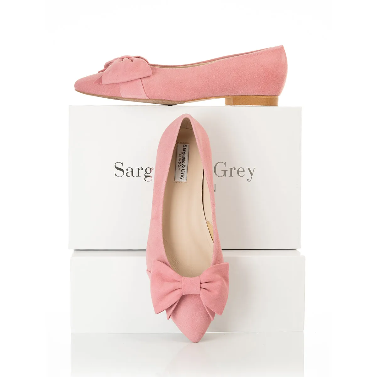 Dionne Extra-Wide Fit Flats - Pink Suede