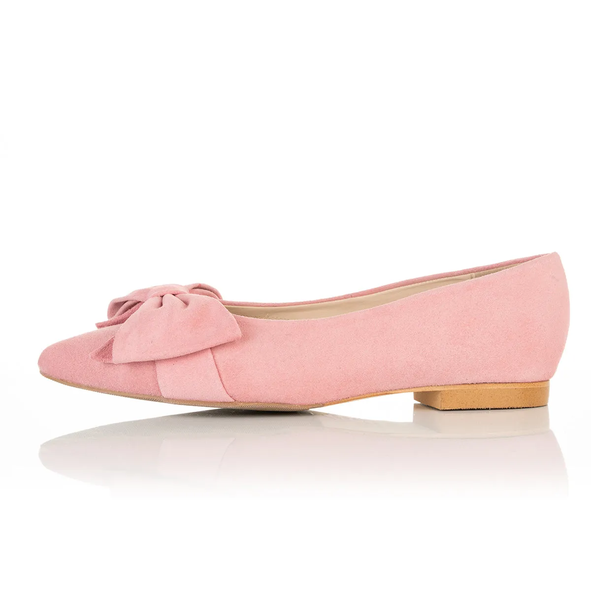 Dionne Extra-Wide Fit Flats - Pink Suede