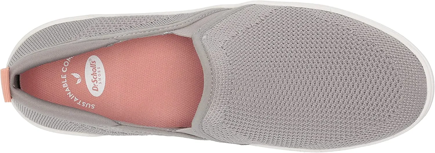 Dr. Scholl's Delight Soft Grey Slip On Rounded Toe Mesh Knit Low Top Sneakers