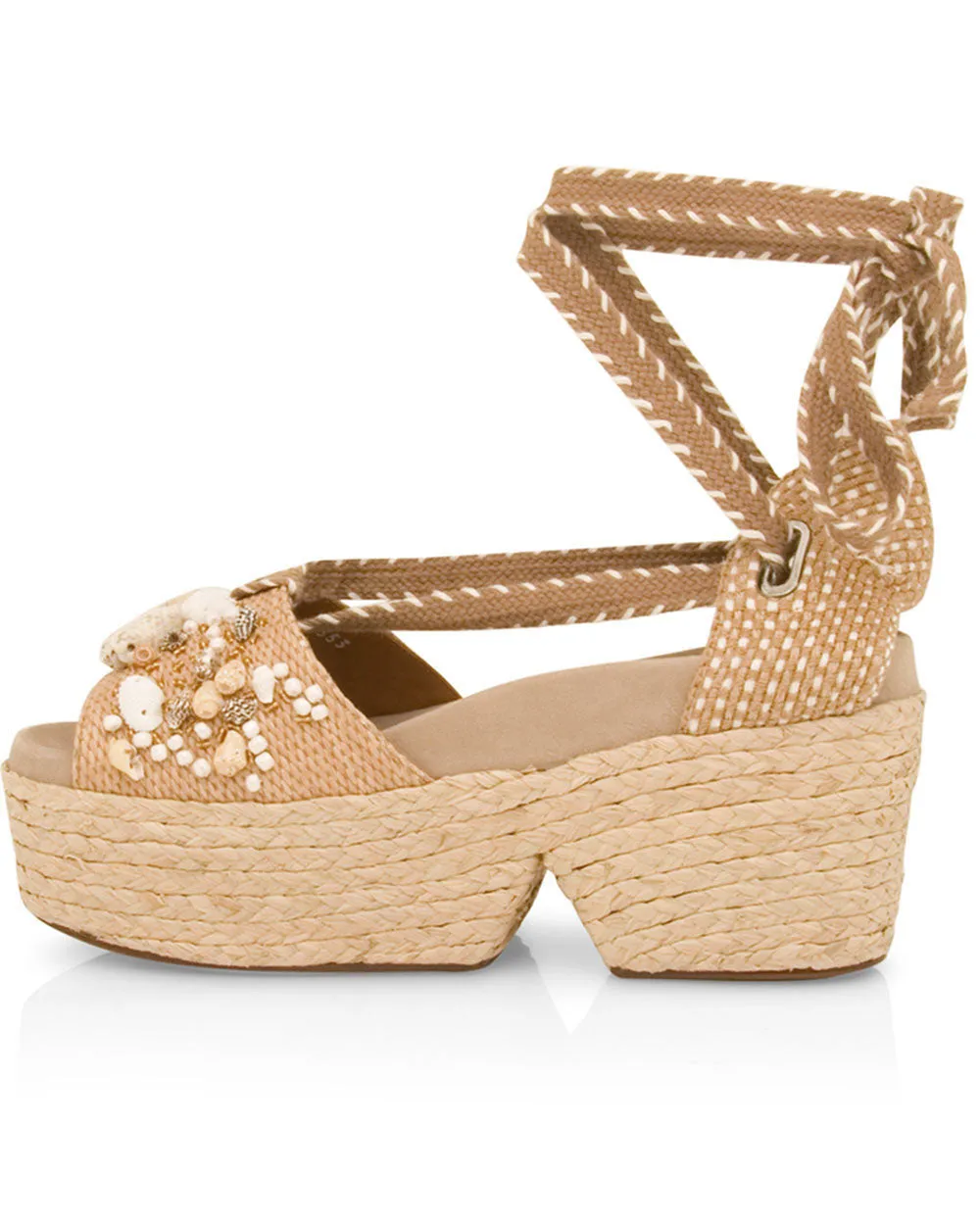 Evat Platform Espadrille Sandal in Sand