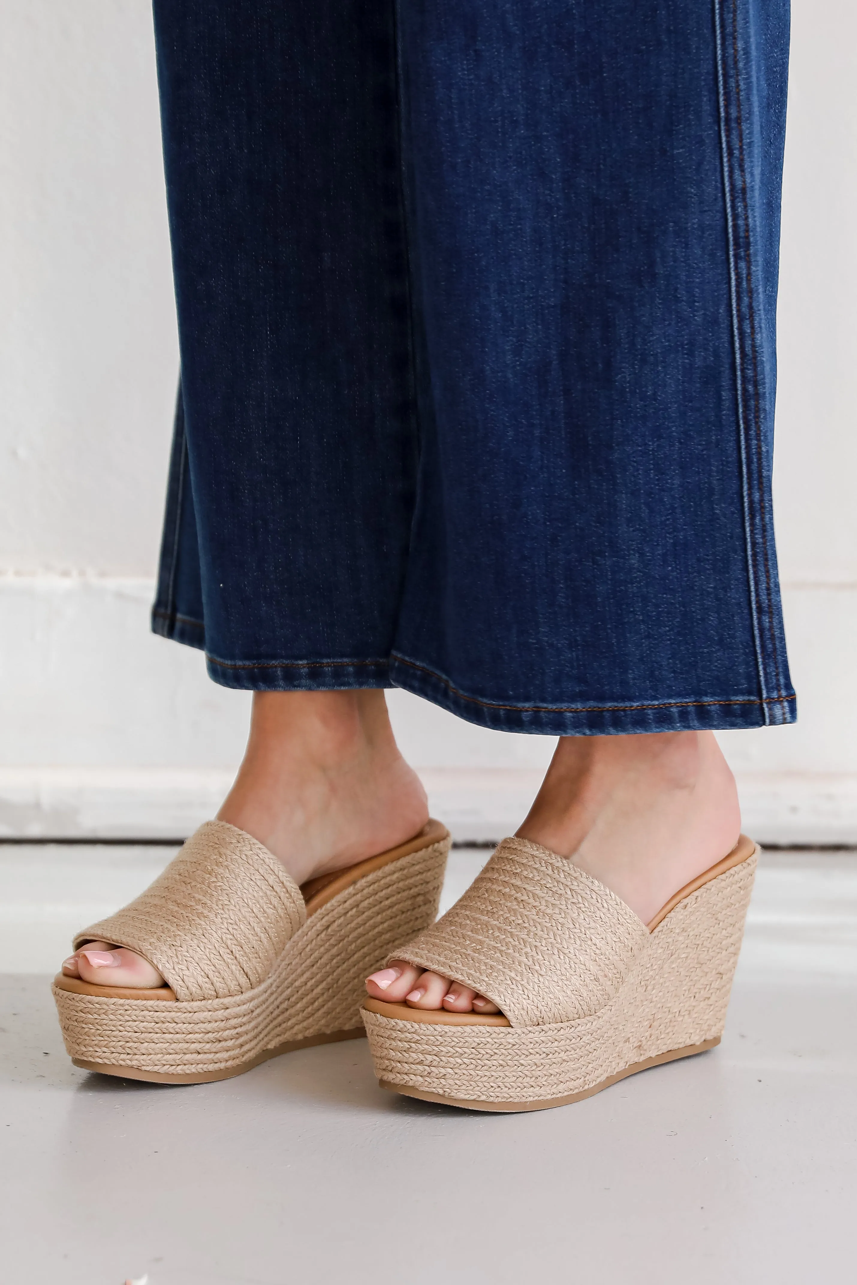 FINAL SALE - Sandy Steps Natural Platform Espadrille Wedges