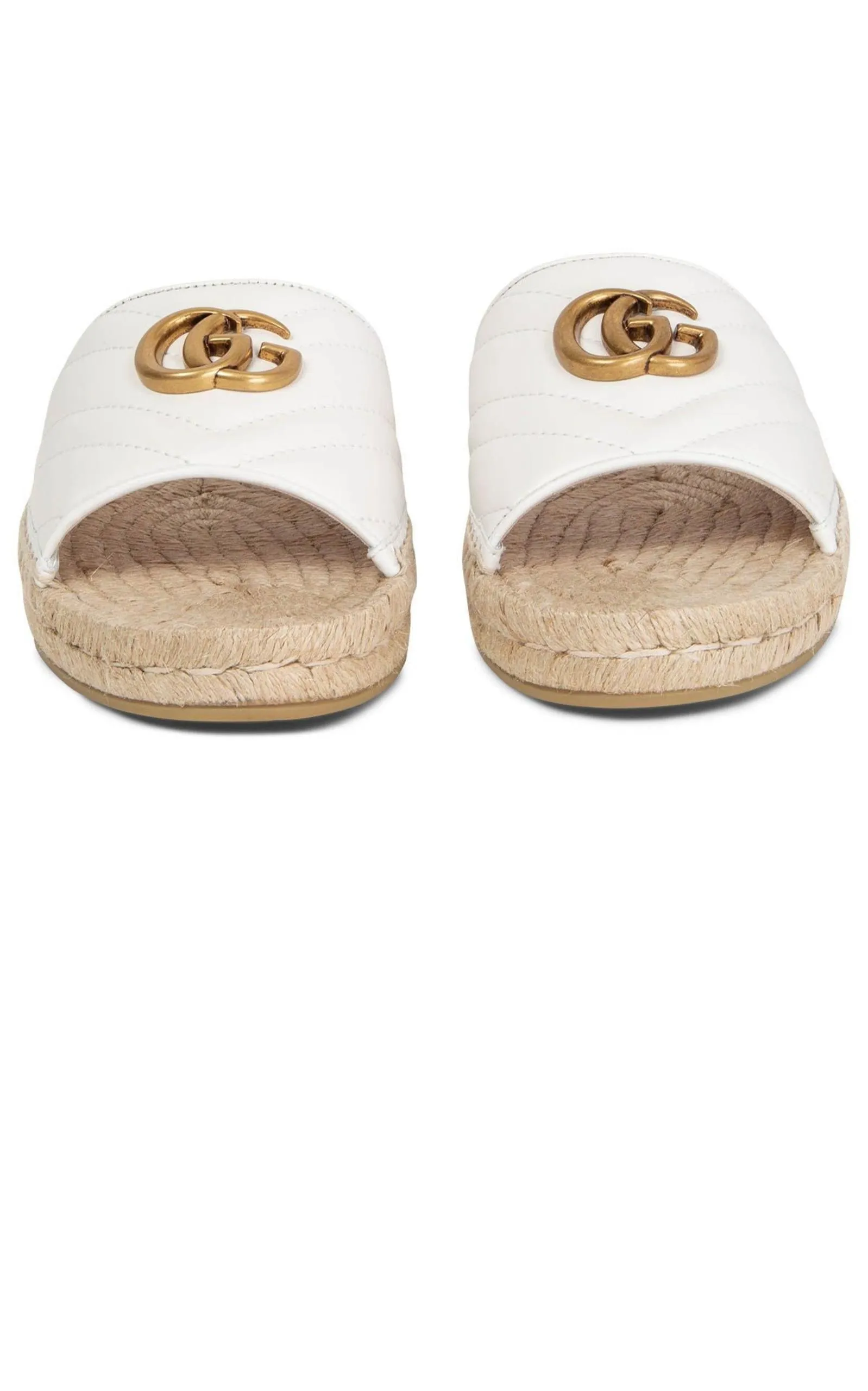 Gg Logo Quilted Leather Espadrilles