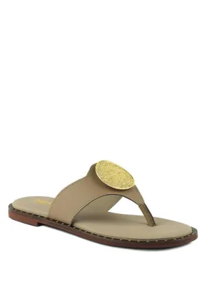 KATHLEEN Embellished Slip-On Thong Sandals