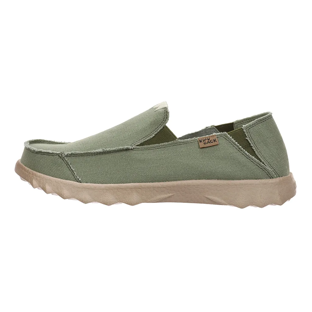 Kickback Couch Mid Green Canvas Mens Slip On Shoes