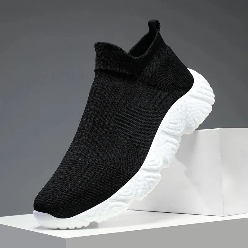 Knit sock slip in slip on flat comfy sneakers