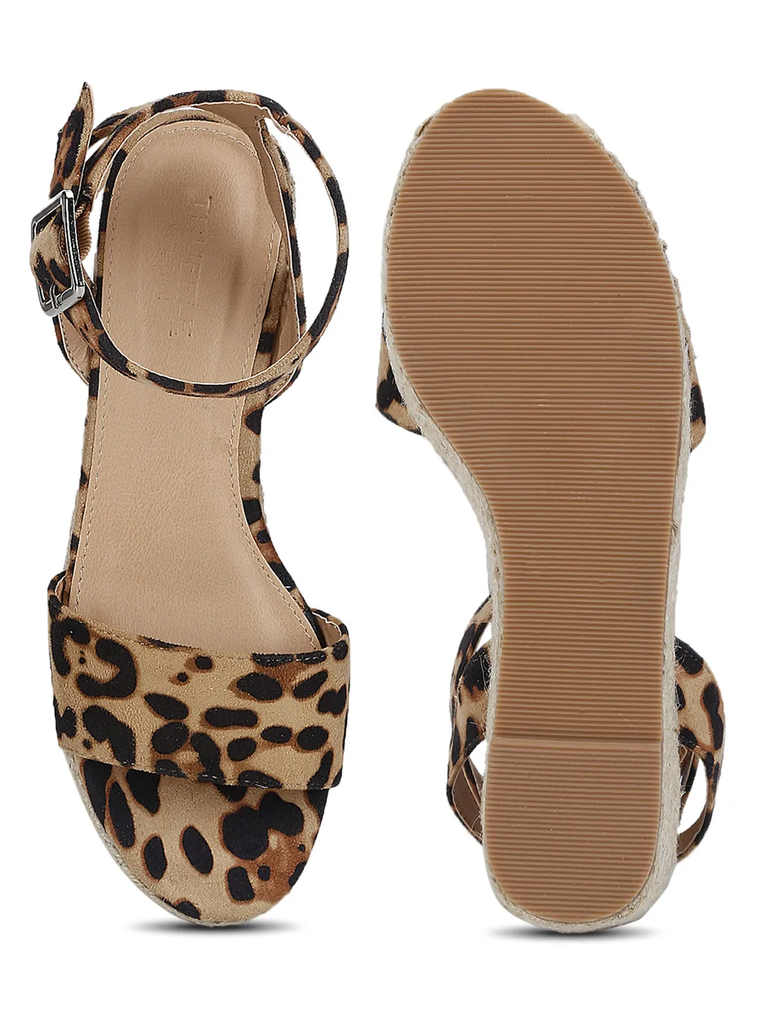 Leopard Micro Jute Platform Wedges