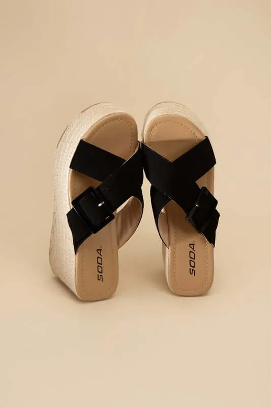 Manta Espadrille Platform  Wedges Slides Sandals