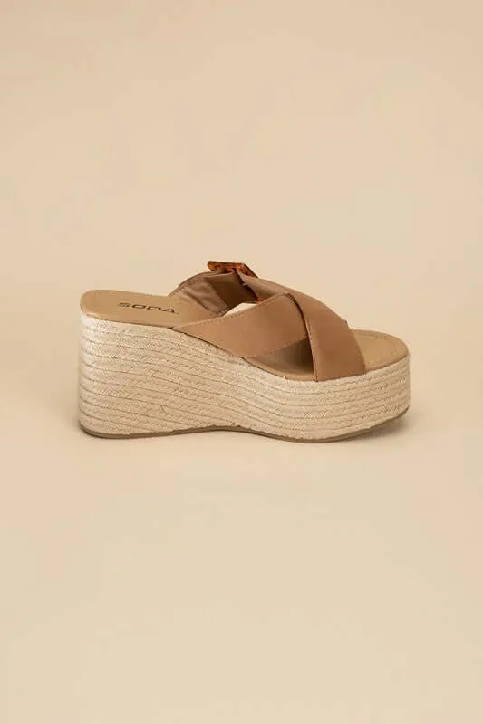 Manta Espadrille Platform  Wedges Slides Sandals