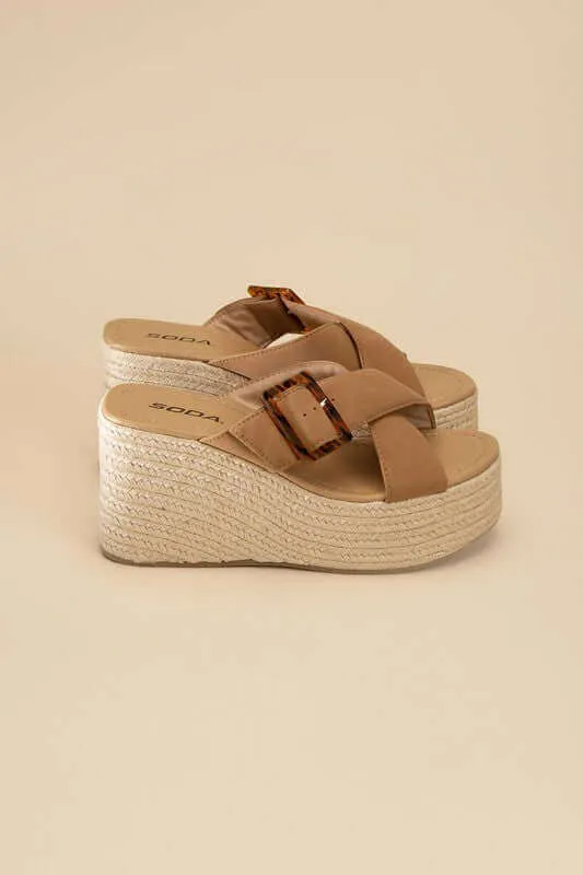 Manta Espadrille Platform  Wedges Slides Sandals