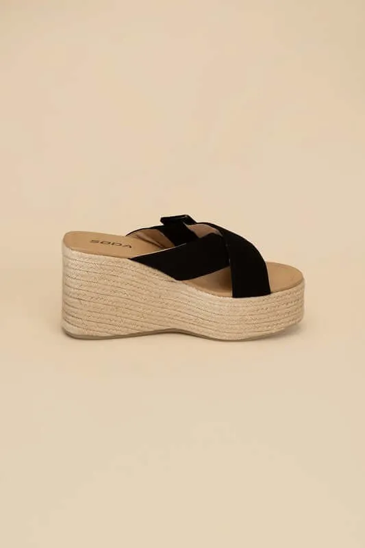 Manta Espadrille Platform  Wedges Slides Sandals