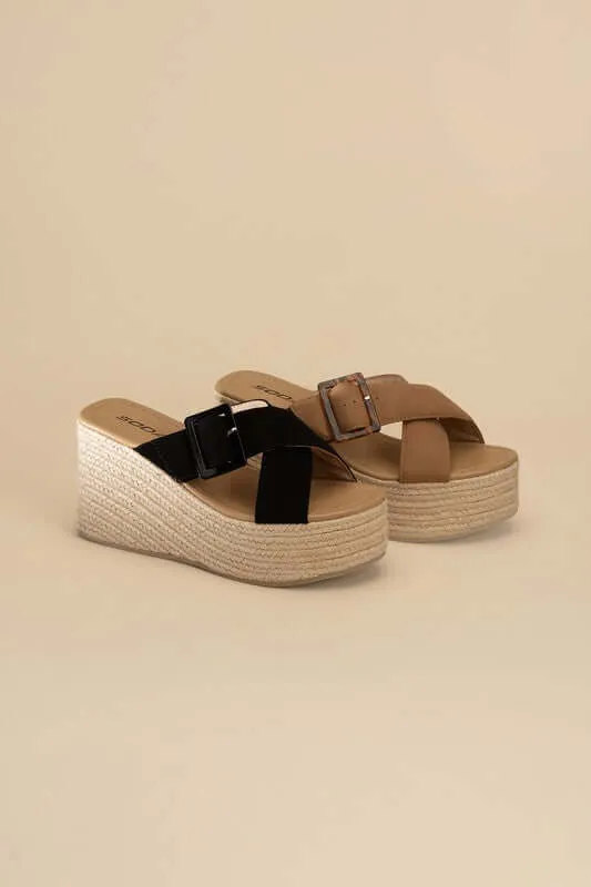 Manta Espadrille Platform  Wedges Slides Sandals