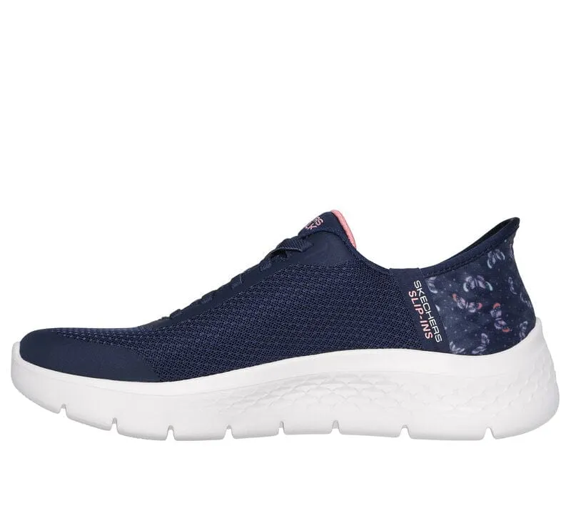 Skechers Women's Go Walk Flex Sneakers- Navy/ Pink