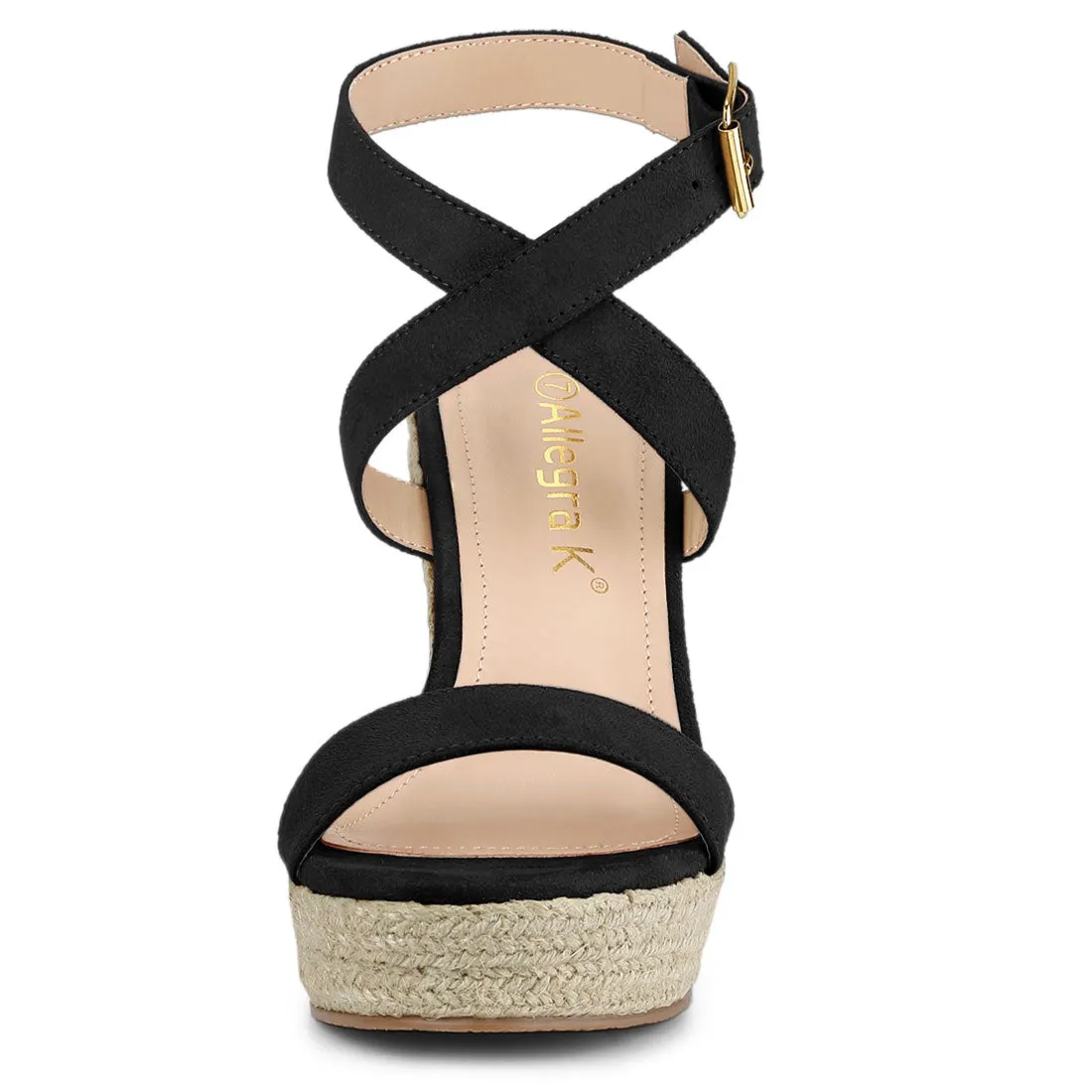 Slingback Crisscross Espadrille Wedges Heel Sandals