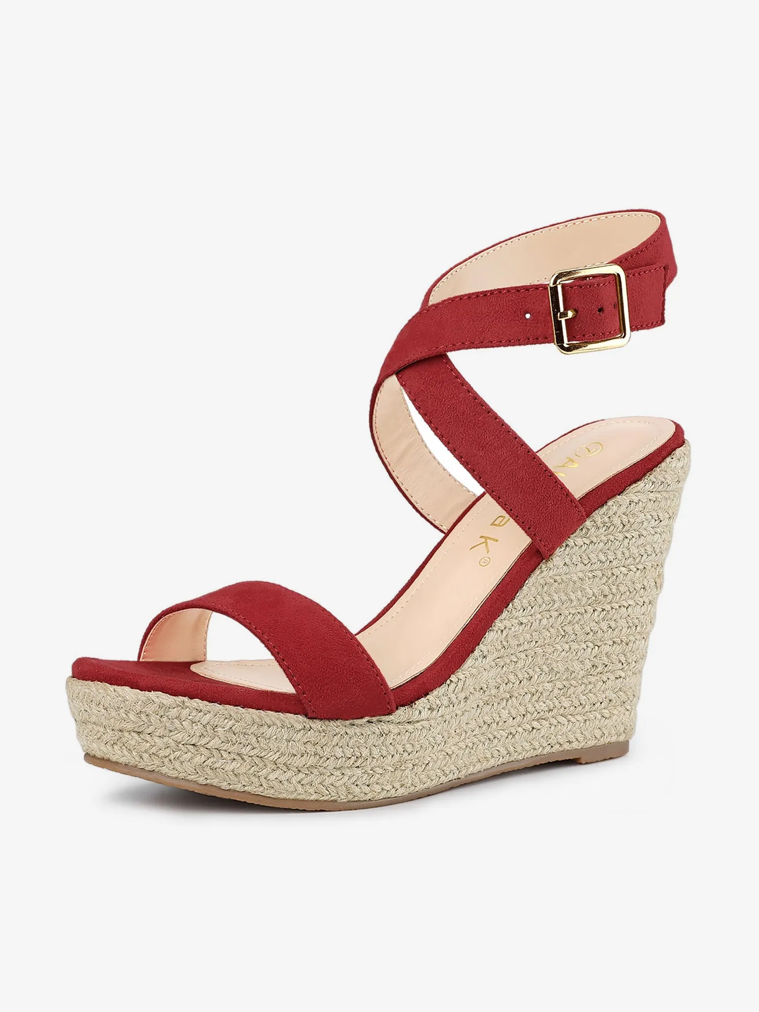 Slingback Crisscross Espadrille Wedges Heel Sandals