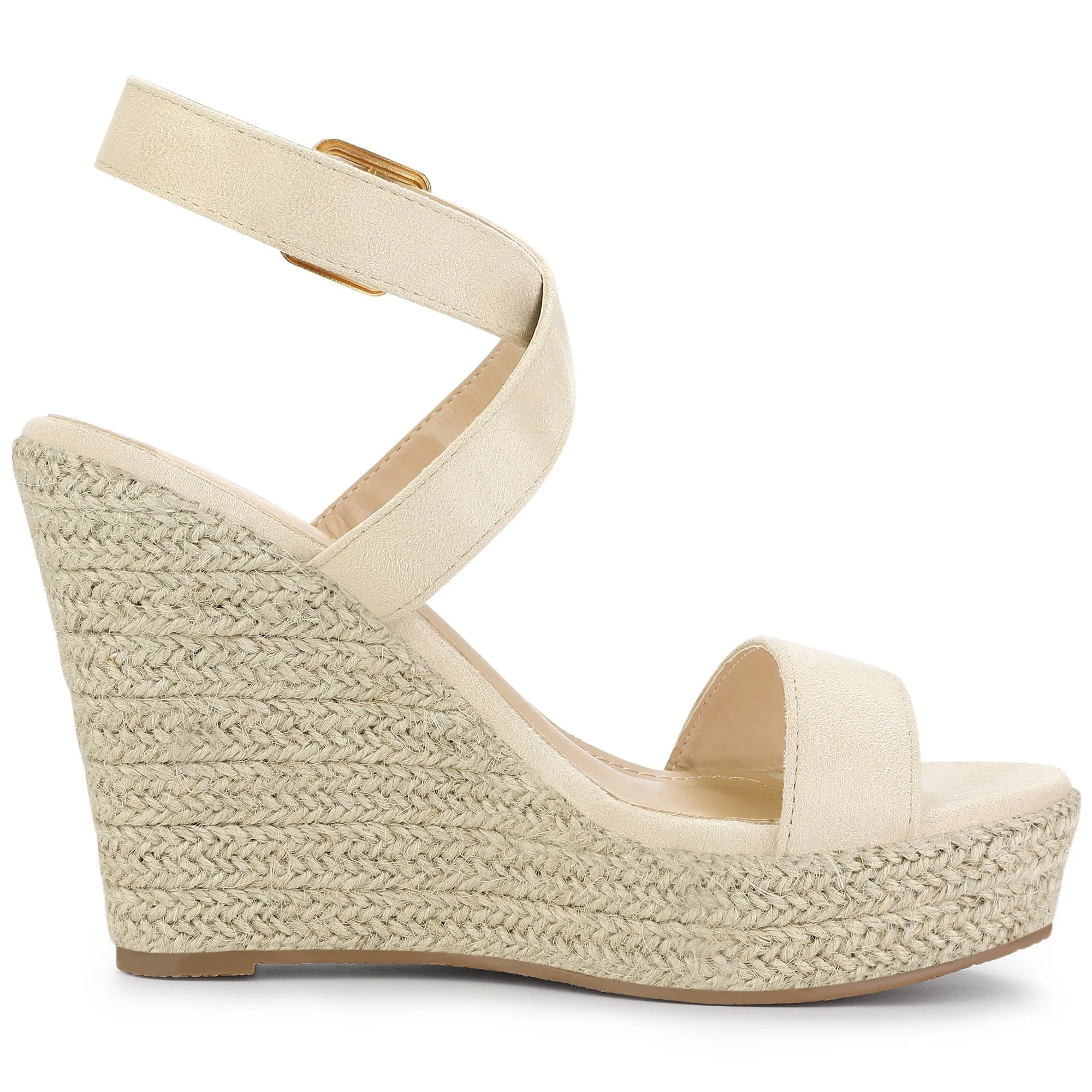 Slingback Crisscross Espadrille Wedges Heel Sandals