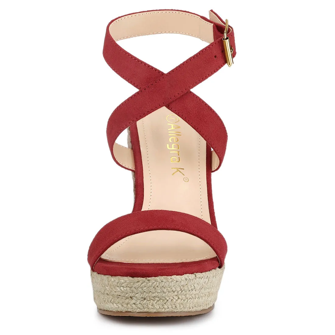 Slingback Crisscross Espadrille Wedges Heel Sandals