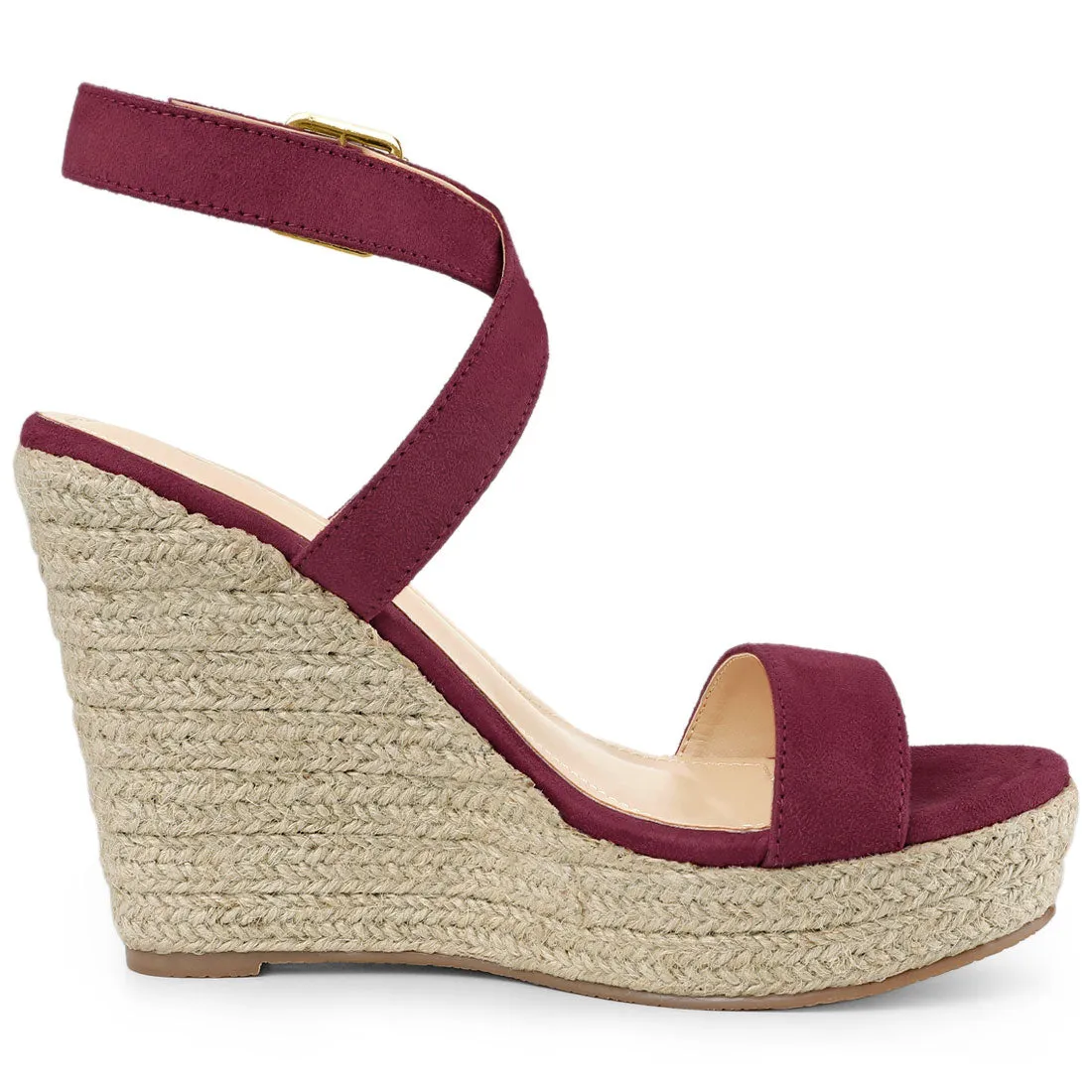 Slingback Crisscross Espadrille Wedges Heel Sandals