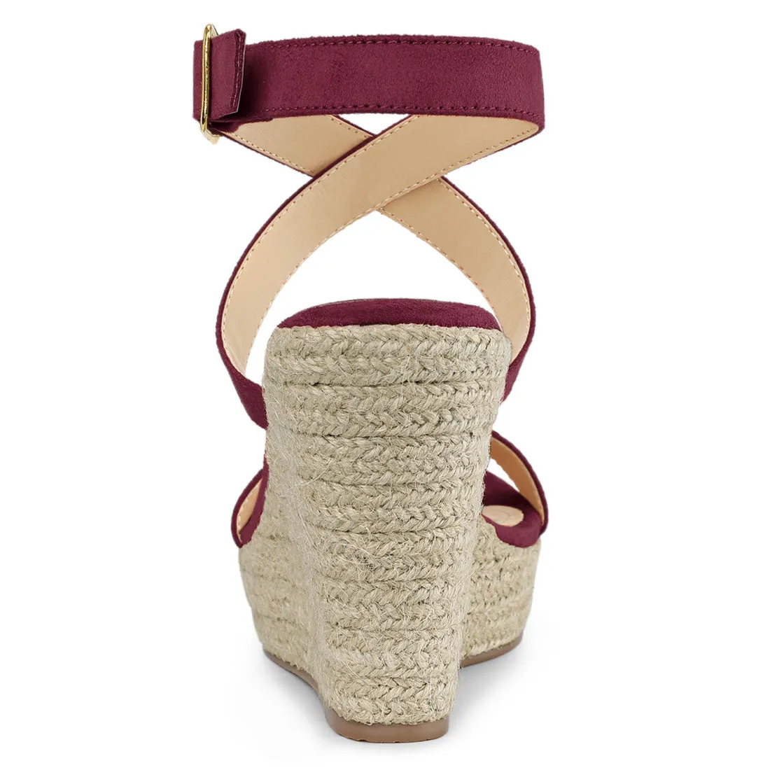 Slingback Crisscross Espadrille Wedges Heel Sandals