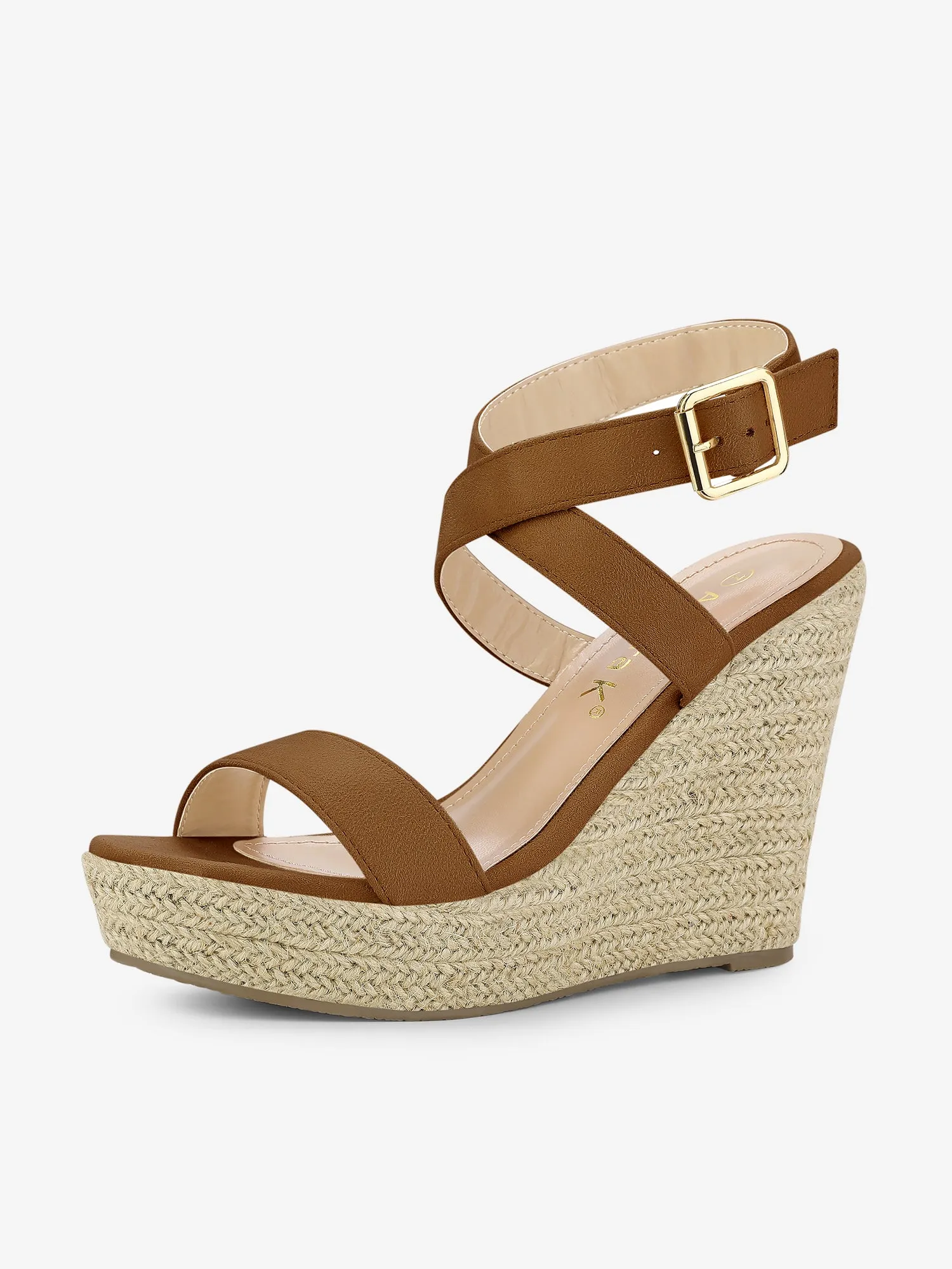 Slingback Crisscross Espadrille Wedges Heel Sandals