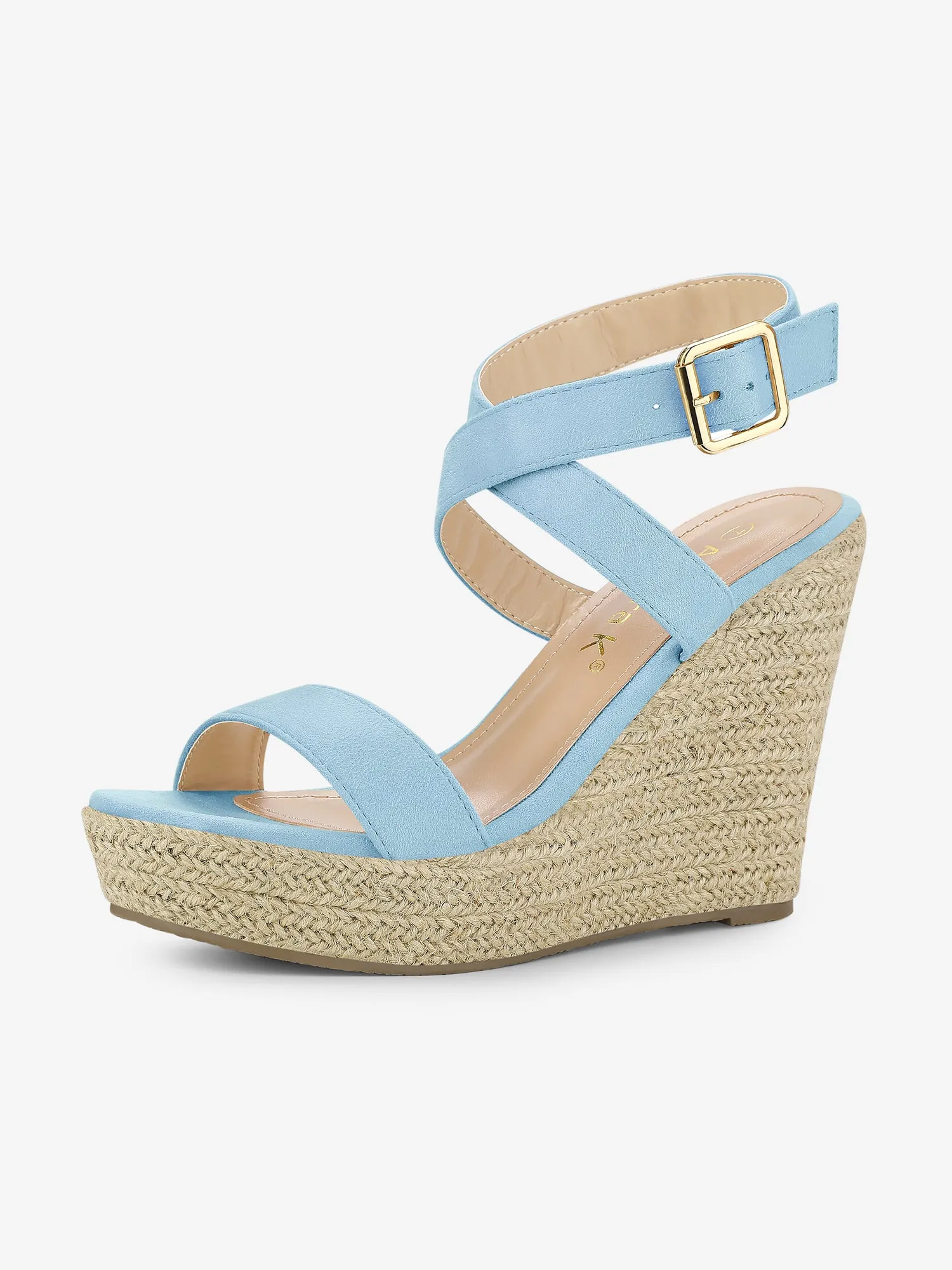 Slingback Crisscross Espadrille Wedges Heel Sandals