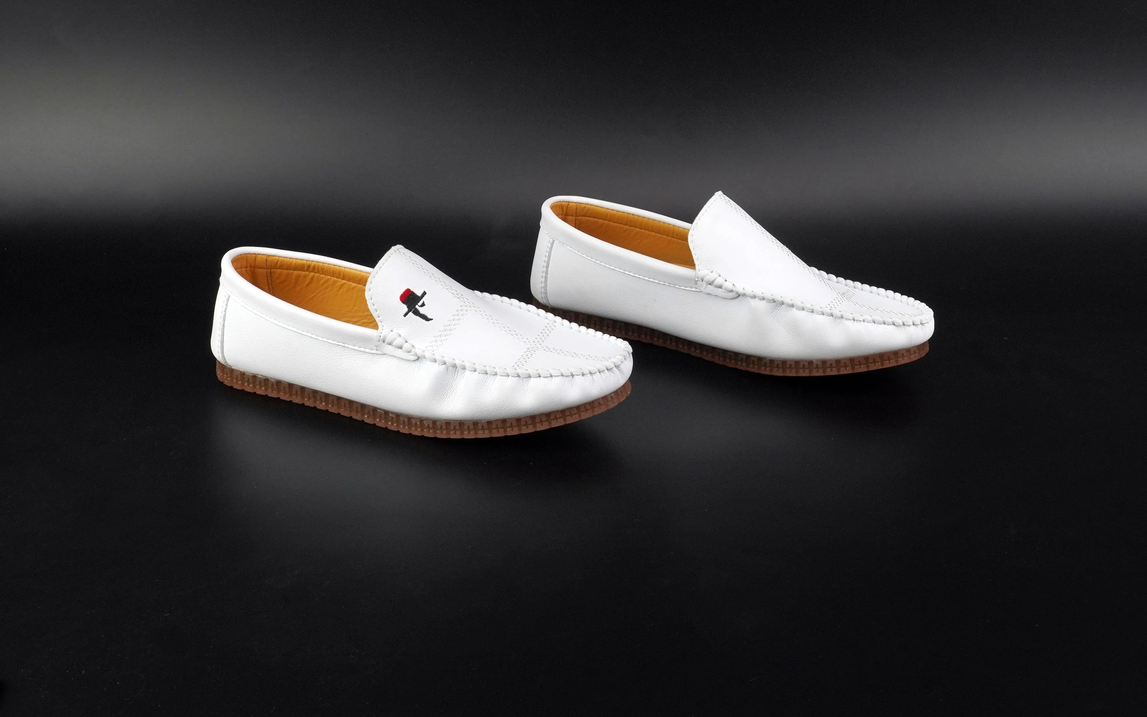 Solid White Classy loafers for men