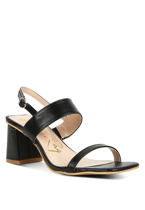 The Ashley Elasticated Gussets Block Heel Sandals