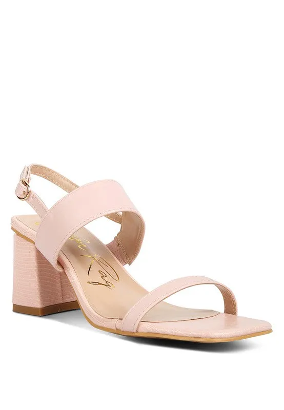 The Ashley Elasticated Gussets Block Heel Sandals