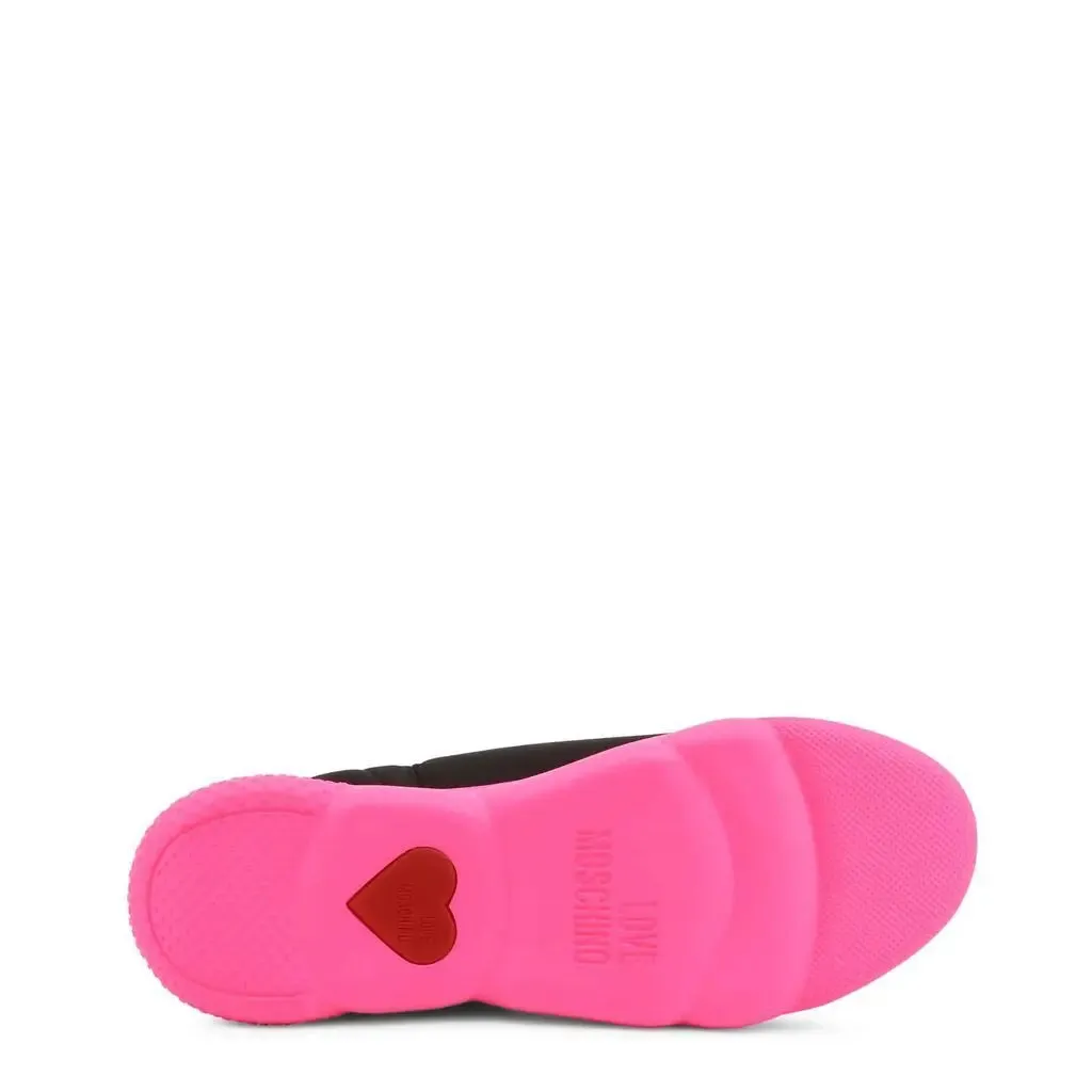 Vibrant Black and Neon Pink Slip-On Sneakers for Trendy Comfort