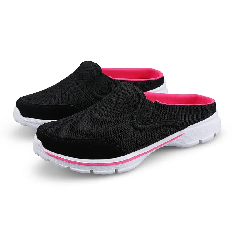 Women Mesh Half-Sneakers - Lightweight  Slip-on