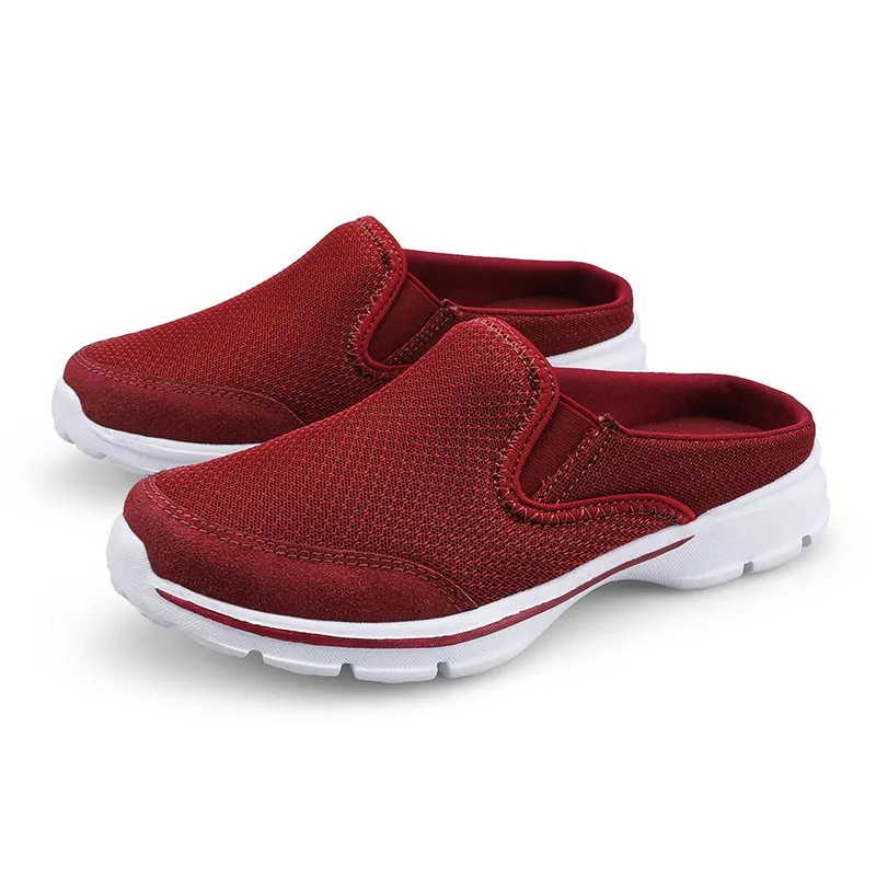 Women Mesh Half-Sneakers - Lightweight  Slip-on