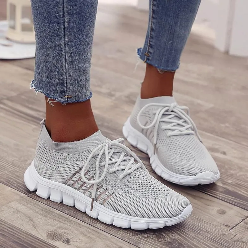 Women Walking Mesh Lace Up Casual Breathable Sneakers