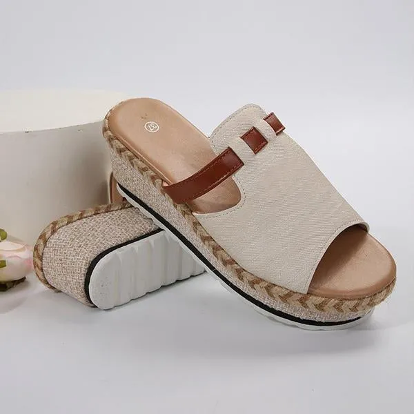 Women's Casual Wedge Heel Espadrilles Slippers 23283676S