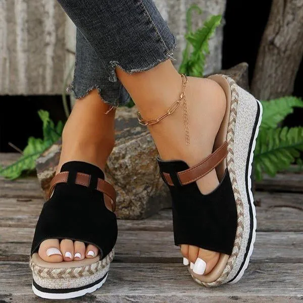 Women's Casual Wedge Heel Espadrilles Slippers 23283676S